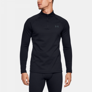 UNDER ARMOUR Men's Base 4.0 Black / Pitch Gray 1/4 Zip LS Shirt (1343242-001)