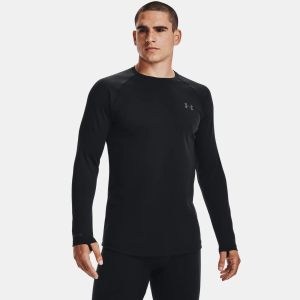 UNDER ARMOUR Men's Base 3.0 Black / Pitch Gray Crew LS Shirt (1343243-001)