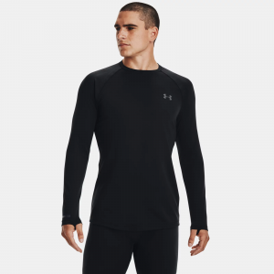UNDER ARMOUR Men's Base 2.0 Black / Pitch Gray Crew LS Shirt (1343244-001)