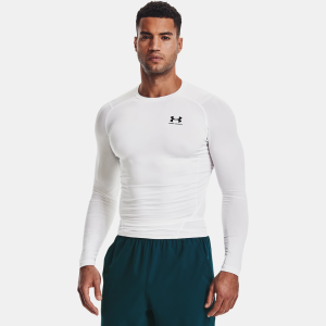 UNDER ARMOUR Men's HeatGear White / Black LS Shirt (1361524-100)