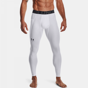 UNDER ARMOUR Men's HeatGear White / Black Leggings (1361586-100)