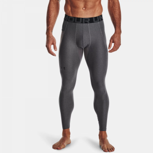 UNDER ARMOUR Men's HeatGear Carbon Heather / Black Leggings (1361586-090)
