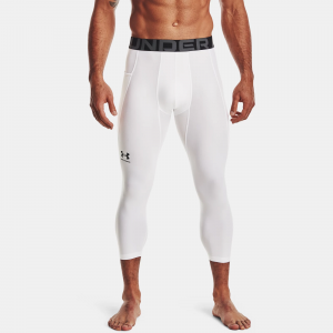 UNDER ARMOUR Men's HeatGear White / Black 3/4 Leggings (1361588-100)