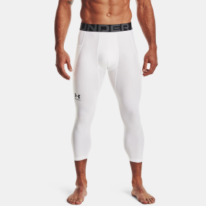 UNDER ARMOUR Men's HeatGear White / Black 3/4 Leggings (1361588-100)