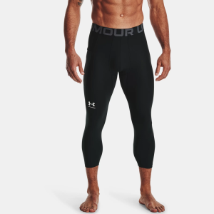 UNDER ARMOUR Men's HeatGear Black / White 3/4 Leggings (1361588-001)