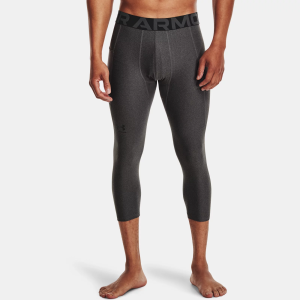 UNDER ARMOUR Men's HeatGear Carbon Heather / Black 3/4 Leggings (1361588-090)