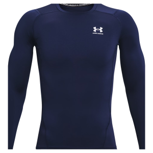 UNDER ARMOUR Men's HeatGear Armour Medium Midnight Navy/White Long Sleeve Shirt (1361524-410-MD)