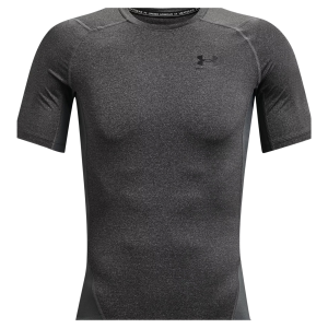 UNDER ARMOUR Men's HeatGear Armour Comp Large Carbon Heather/Black SS Shirt (1361518-090-LG)
