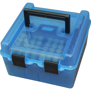 MTM Deluxe 100rd 300 WSM/375 Win Mag/7mm Rem Clear Blue Ammo Box (R-100-MAG-24)