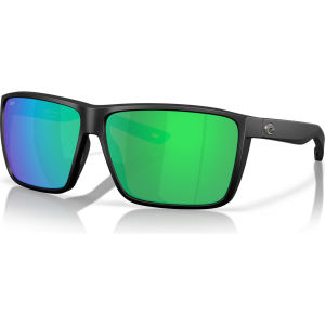 COSTA DEL MAR Men's Rincon II Matte Black/Green Mirror Polarized 580P Sunglasses (06S9121-91210564)