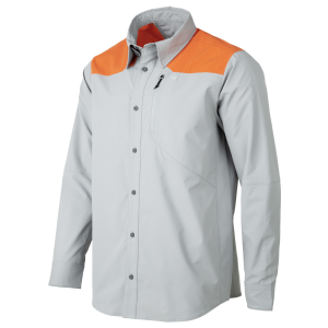 BERETTA Men's Ozark Lite Grey/Blaze Orange Tech Shirt (LU332T244509R3) - Beretta