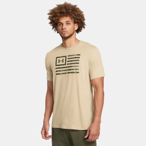 UNDER ARMOUR Men's Freedom Flag Desert Sand/Marine OD Green Printed T-Shirt (1382969-290) - Under Armour