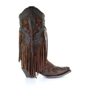 Corral CORRAL Womens Goat Overlay Studs and Fringes Boots - $288.00 at GritrSports