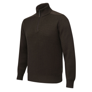 BERETTA Men's Dover Tech Brown Bark Half Zip Sweater (PU691T234608C1)