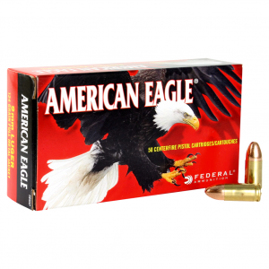 FEDERAL American Eagle 9mm 124 Grain FMJ Ammo, 50 Round Box (AE9AP)