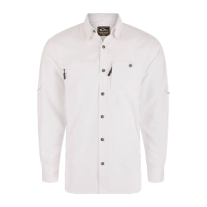 DRAKE Men's 8-Shot Flyweight Bright White Long Sleeve Shirt (AD9501-BRW)