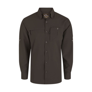 DRAKE Men's 8-Shot Flyweight Black Olive Long Sleeve Shirt (AD9501-BLO)
