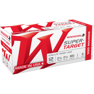 WINCHESTER AMMO Super-Target Xtra-Lite 12Ga 2.75in #8 1-1/8oz 100rd Box Shotshell Ammo (TRGTL128VP)