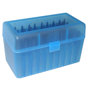 MTM 50 Round Clear Blue Large Caliber Rifle Ammo Box (RLLD-50-24)
