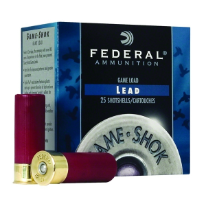 FEDERAL Game-Shok 12 Gauge 2.75in #4 Lead Ammo, 25 Round Box (H1254)