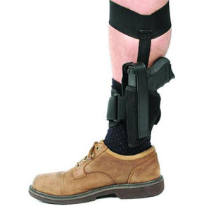 BLACKHAWK Nylon 2in Barrel Small Frame 5 Shot Revolver with Hammer Left Hand Size 00 Ankle Holster (40AH00BK-L)