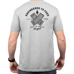 MAGPUL Men's Engineered to Feed Stone Gray Heather Cotton/Polyester Short Sleeve T-Shirt (MAG1280-041)