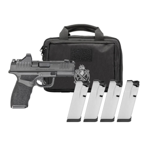SPRINGFIELD ARMORY Hellcat Pro Comp OSP Gear Pac 9mm 3.8in 4x10rd Black CA Semi-Auto Pistol w/ Viridian RFX11 Green Dot Sight (HCP9379BOSPCAOMPPAC)