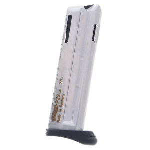 WALTHER P22Q .22LR 10rd Nickel-Plated Magazine with Finger Rest (512604)