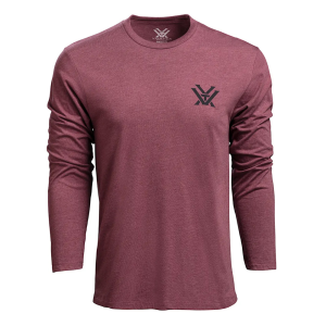 Vortex VORTEX Mens Diamond Crest Burgundy Heather LS T-Shirt (222-10-BHE) - $10.99 at GritrSports