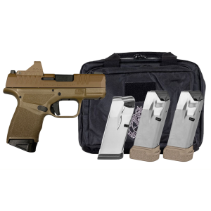 Springfield Armory SPRINGFIELD ARMORY Hellcat Micro-Compact OSP 9mm 3in FDE Pistol Gear Pac with Viridian RFX11, 1x 11rd/3x 13rd Mags and Pistol Bag (HC9319FOSP-PAC) - $691.99 at GritrSports