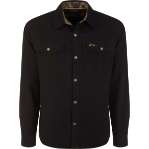 DRAKE Men's Delta Moleskin Black Shirt Jacket (DS0104-BLK)
