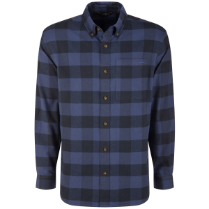 DRAKE Men's Autumn Indigo XL Check Plaid Flannel Shirt (DS1070-IXL)