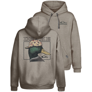 Drake DRAKE Men's Back Cap Mallard Graphic Island Fossil Light Heather Hoodie (DS1654) - $69.99 at GritrSports