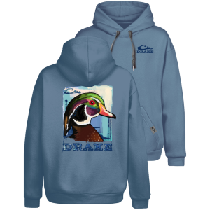 Drake DRAKE Men's Watercolor Wood Duck Blue Shadow Hoodie (DS1655) - $69.99 at GritrSports