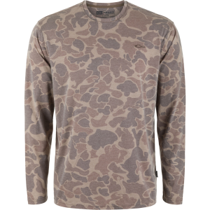 DRAKE Men's Tri-Blend Crew Old School Sport Long Sleeve Shirt (DS1702-080)