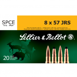 SELLIER & BELLOT 8x57mmJRS 196 Grain SPCE Ammo, 20 Round Box (SB857JRSA)