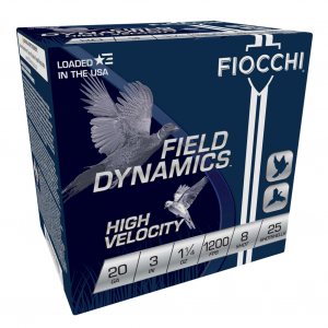 FIOCCHI Field Dynamics Hi Velocity 12Ga 2.75in #8 Lead 25rd/Box Shotshell (12HV8)
