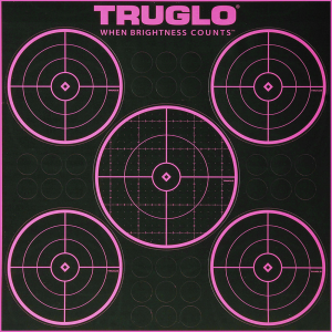 TRUGLO Tru See 12 Pack of Pink 5-Bullseye 12X12 Splatter Targets (TG11P6)