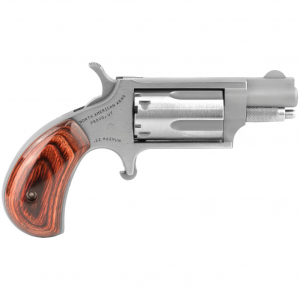 NORTH AMERICAN ARMS Mini 22 WMR 1.125in 5rd Wood Grips Stainless Revolver (NAA-22MS)