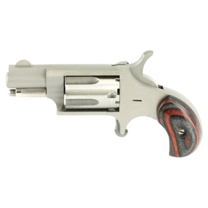 NORTH AMERICAN ARMS 22LR 1.125in 5rd SS Mini Revolver with Red/Black Wood Grips (NAA-22LRR)
