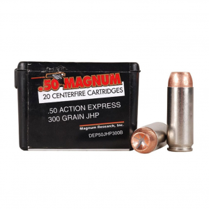 MAGNUM RESEARCH .50 Action Express 300Gr JHP 20Rd Box Ammo (DEP50JHP300B)
