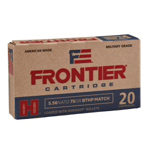 HORNADY Frontier 5.56mm 75 Grain BTHP Match Ammo 20 Round Box (FR320)