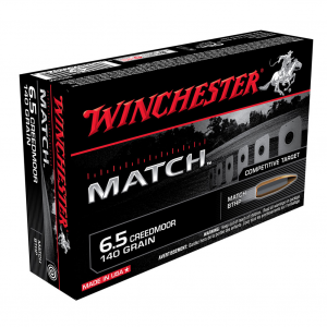 WINCHESTER Match 6.5 Creedmoor 140 Grain BTHP 20rd Box Rifle Ammo (S65CM)