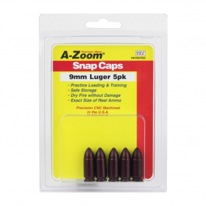 A-ZOOM Precision Metal 5-Pack of 9mm Luger Snap Caps (15116)