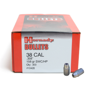 HORNADY 38 Cal .358 SWC HP 158Gr 300 Per Box Lead Pistol Bullets (10428)