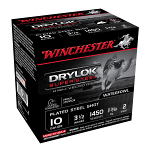 WINCHESTER DryLok Super Steel 10Ga 1-3/8oz 3.5in #2 25rd Box Shotshells (SSH102)