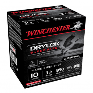 WINCHESTER DryLok Super Steel 10Ga 1-5/8oz 3.5in BBB 25rd Box Shotshells (XSC10BBB)