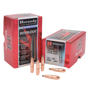 HORNADY InterLock 7mm 162gr BTSP 100/Box Rifle Bullets (2845)