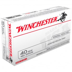 WINCHESTER USA 40SW 180Gr Jacketed Hollow Point 50rd Box Bullets (USA40JHP)
