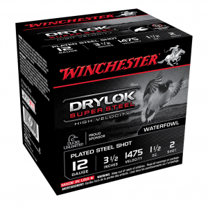 WINCHESTER DryLok Super Steel 12Ga 1-1/2oz 3.5in #2 25rd Box Shotshells (SSH12LH2)